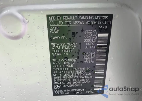 2016 Nissan Rogue S from USA, damaged, VIN KNMAT2MV2GP658143